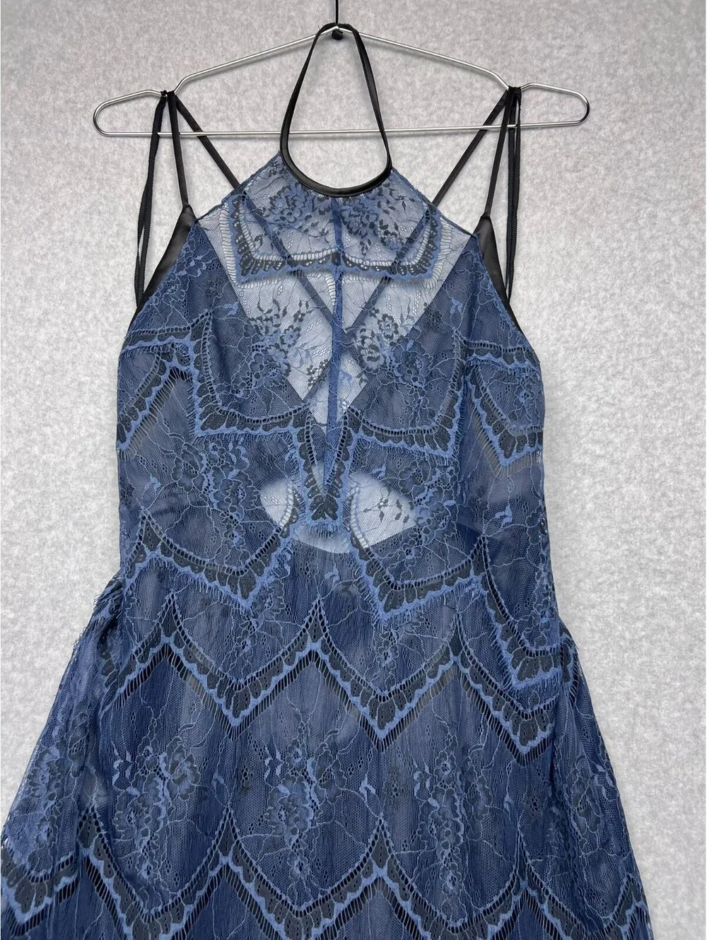 Free People Nothing Like This Lace Mini Dress 8 Cutout Halter Boho Festival Y2K